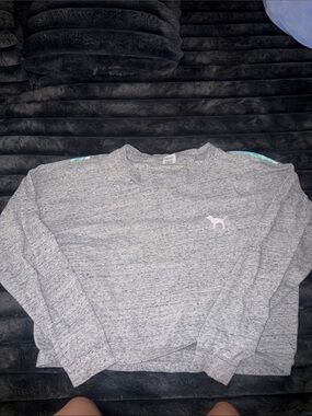 PINK Victoria's Secret Men's Light Gray Marled Crewneck Sweater